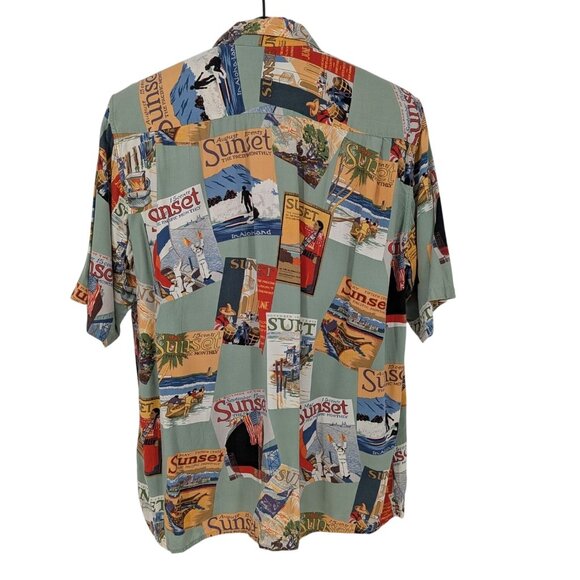 Vintage Reyn Spooner Hawaiian Button Up Shirt Men Size M Sunset Magazine USA Y2K - Picture 2 of 9